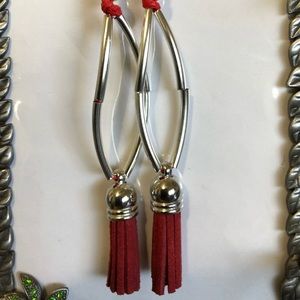 Red Tassel Earrings